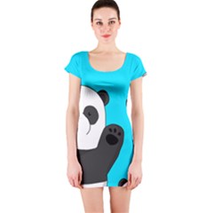 Cute Pandas Short Sleeve Bodycon Dress by Valentinaart