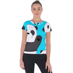 Cute Pandas Short Sleeve Sports Top 