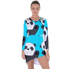 Cute Pandas Asymmetric Cut-out Shift Dress