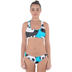 Cute Pandas Cross Back Hipster Bikini Set