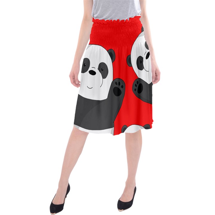 Cute pandas Midi Beach Skirt