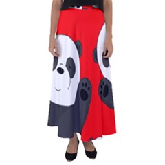 Cute Pandas Flared Maxi Skirt by Valentinaart