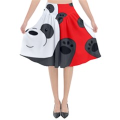 Cute Pandas Flared Midi Skirt by Valentinaart