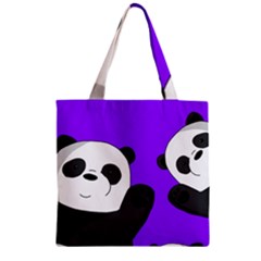 Cute Pandas Zipper Grocery Tote Bag by Valentinaart