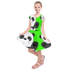 Cute Pandas Kids  Short Sleeve Dress by Valentinaart