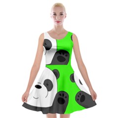 Cute Pandas Velvet Skater Dress by Valentinaart