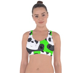 Cute Pandas Cross String Back Sports Bra