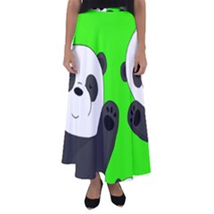 Cute Pandas Flared Maxi Skirt by Valentinaart