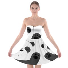 Cute Pandas Strapless Bra Top Dress by Valentinaart