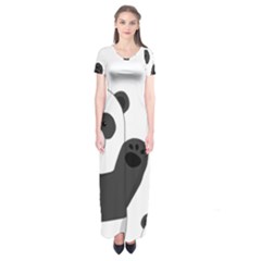 Cute Pandas Short Sleeve Maxi Dress by Valentinaart