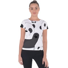 Cute Pandas Short Sleeve Sports Top 