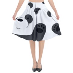 Cute Pandas Flared Midi Skirt by Valentinaart