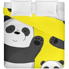 Cute Pandas Duvet Cover Double Side (king Size) by Valentinaart