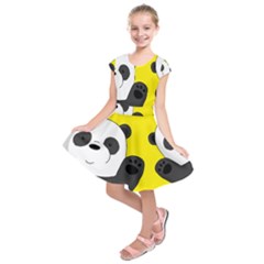 Cute Pandas Kids  Short Sleeve Dress by Valentinaart