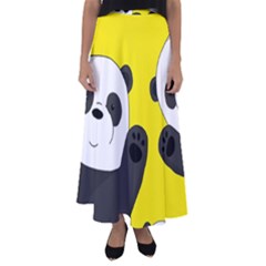 Cute Pandas Flared Maxi Skirt by Valentinaart