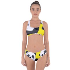 Cute Pandas Criss Cross Bikini Set