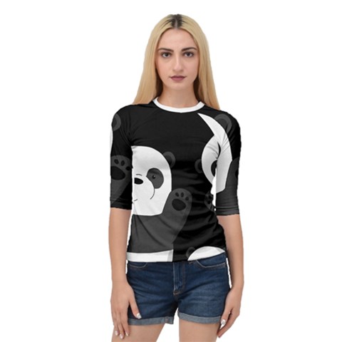 Cute Pandas Quarter Sleeve Raglan Tee by Valentinaart