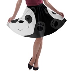 Cute Pandas A-line Skater Skirt by Valentinaart