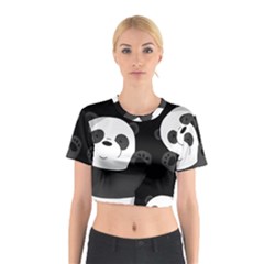 Cute Pandas Cotton Crop Top by Valentinaart