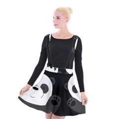 Cute Pandas Suspender Skater Skirt by Valentinaart