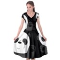 Cute pandas Cap Sleeve Wrap Front Dress View1