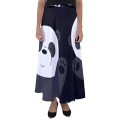 Cute Pandas Flared Maxi Skirt by Valentinaart