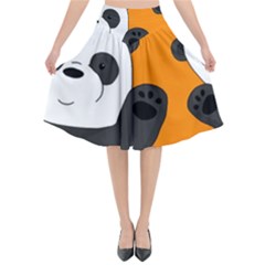 Cute Pandas Flared Midi Skirt by Valentinaart