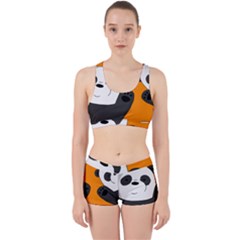 Cute Pandas Work It Out Sports Bra Set