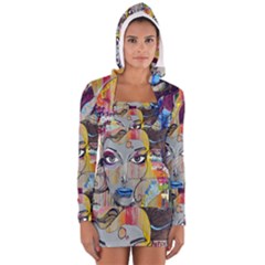 Graffiti Mural Street Art Painting Long Sleeve Hooded T-shirt by BangZart