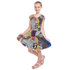 Graffiti Mural Street Art Painting Kids  Short Sleeve Dress by BangZart