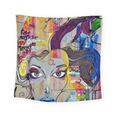 Graffiti Mural Street Art Painting Square Tapestry (small)