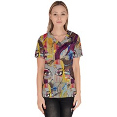 Graffiti Mural Street Art Painting Scrub Top