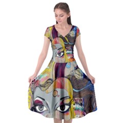 Graffiti Mural Street Art Painting Cap Sleeve Wrap Front Dress by BangZart