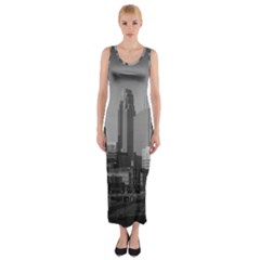 Minneapolis Minnesota Skyline Fitted Maxi Dress by BangZart