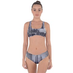 Minneapolis Minnesota Skyline Criss Cross Bikini Set