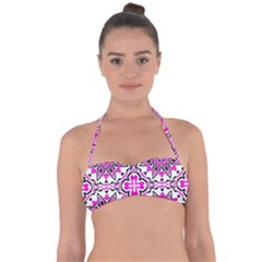 Oriental Pattern Halter Bandeau Bikini Top