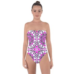 Oriental Pattern Tie Back One Piece Swimsuit by BangZart