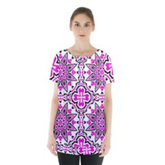 Oriental Pattern Skirt Hem Sports Top