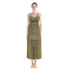 Seamless Pattern Design Texture Button Up Chiffon Maxi Dress