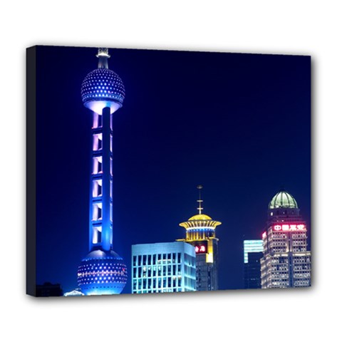 Shanghai Oriental Pearl Tv Tower Deluxe Canvas 24  X 20   by BangZart