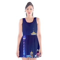 Shanghai Oriental Pearl Tv Tower Scoop Neck Skater Dress by BangZart