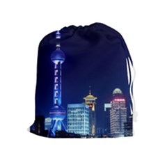 Shanghai Oriental Pearl Tv Tower Drawstring Pouches (extra Large) by BangZart