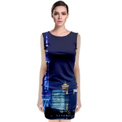 Shanghai Oriental Pearl Tv Tower Classic Sleeveless Midi Dress by BangZart