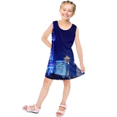 Shanghai Oriental Pearl Tv Tower Kids  Tunic Dress by BangZart