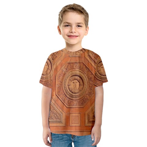 Symbolism Paneling Oriental Ornament Pattern Kids  Sport Mesh Tee by BangZart