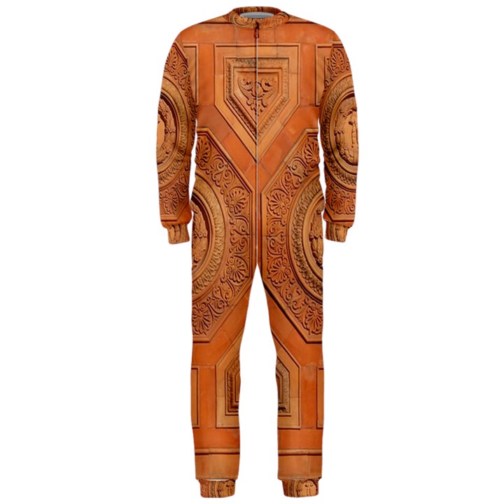 Symbolism Paneling Oriental Ornament Pattern OnePiece Jumpsuit (Men) 