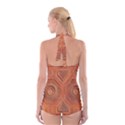 Symbolism Paneling Oriental Ornament Pattern Boyleg Halter Swimsuit  View2