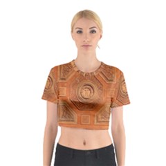 Symbolism Paneling Oriental Ornament Pattern Cotton Crop Top by BangZart