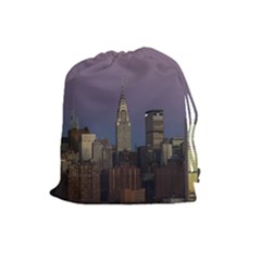 Skyline City Manhattan New York Drawstring Pouches (large)  by BangZart