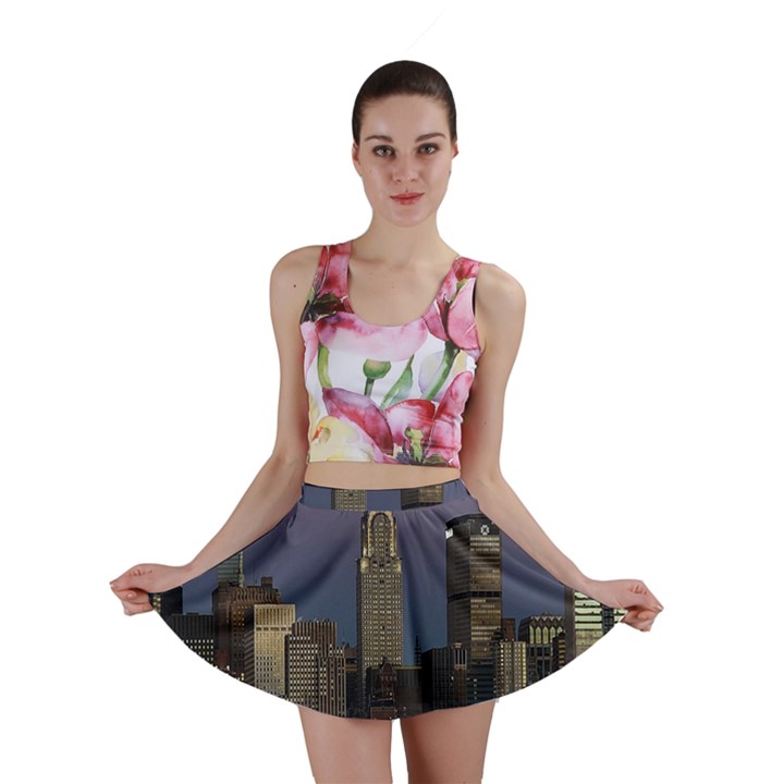 Skyline City Manhattan New York Mini Skirt